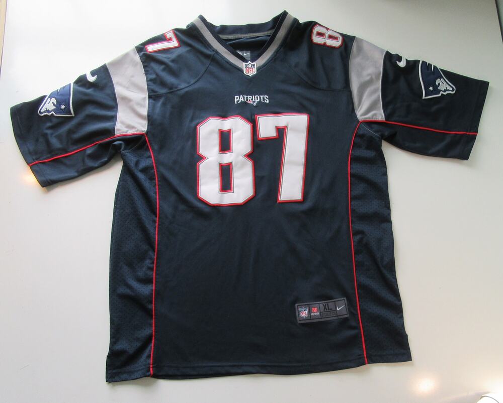 NFL On Field Men’s XL Patriots Jersey Gronkowski #87 Blue White Red Sporty.